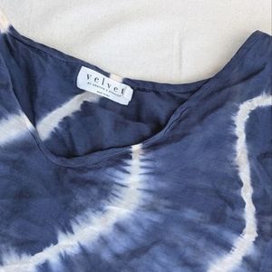 Anthro Velvet by Graham & Spencer Indigo Tie-dye Cropped Top
